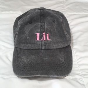 PacSun Lit Baseball Cap Hat Charcoal Grey